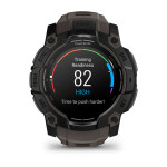Смарт-годинник Garmin Instinct 3 Amoled, GPS, 50 mm. Чорний з коричневим силіконовим ремінцем 10