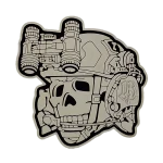 Патч (шеврон) «Totenkopf+dtnvs gen.1» R3ICH. Мягкий ПВХ пластик. Белый