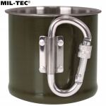 Кружка военная стальная с карабином (500 мл) Olive 4
