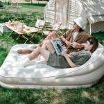 Матрац кемпінговий надувний двомісний Naturehike CNK2300DZ020, 180x132x60 см, бежевий із вбудованим насосом 4 Матрац кемпінговий надувний двомісний Naturehike CNK2300DZ020, 180x132x60 см, бежевий із вбудованим насосом 4