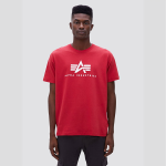 Футболка Alpha Industries Basic Logo Tee. Красная