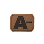 Нашивка на липучці Sturm Mil-Tec "Blood Type Patch A Negative PVC 3D" Dark Coyote