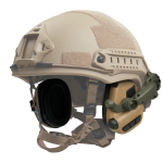 Активні навушники Earmor M31 Plus з наголів’ям та кріпленням на шолом. Койот