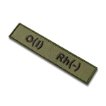 Шеврон (нашивка) група крові О (I) Rh (-), 2.5 х 12.5 см. Олива 3 Шеврон (нашивка) група крові О (I) Rh (-), 2.5 х 12.5 см. Олива 3