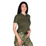 Поло женское тактическое Pani Army ID LT Camotec. Олива