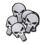 Шеврон з логотипом Punisher на липучці, 8.8 х 5.7 см. Чорно-білий 4 Шеврон з логотипом Punisher на липучці, 8.8 х 5.7 см. Чорно-білий 4