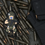 Патч (шеврон) «Малюк народжений для війни» від Sanchi. М’який ПВХ пластик. Олива 5