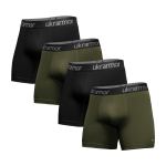 Комплект чоловічих трусів Soldier's Boxer (4 шт). Матеріал Charged Cotton. Олива-Чорний