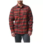 Сорочка тактична "5.11 Tactical® Lester Flannel Plaid Long Sleeve Shirt" Red Bourbon Plaid