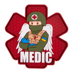Патч (шеврон) «Медик» Brand Element. М’який ПВХ пластик. Червоний