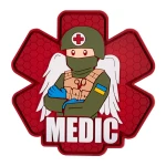 Патч (шеврон) «Медик» Brand Element. Мягкий ПВХ пластик. Красный