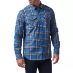 Сорочка тактична "5.11 Tactical Gunner Plaid Long Sleeve Shirt" Cobalt Blue Plaid