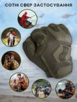 Рукавиці тактичні Bezet Protective Gloves. Посилені ПВХ вставки. Олива 8 Рукавиці тактичні Bezet Protective Gloves. Посилені ПВХ вставки. Олива 8