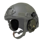 Активные наушники Sordin Supreme Pro X Slim с креплением на шлем и гелевыми амбушюрами. Олива