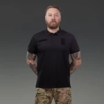 Футболка-поло тактична Ukrarmor Polo Reflex. Cotton. Колір Чорний 2 Футболка-поло тактична Ukrarmor Polo Reflex. Cotton. Колір Чорний 2