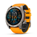 Смарт-годинник Garmin Fenix 8, 51mm, AMOLED, Saph. Ti/Bare/Grpht, SparkOrg/GrphtBd, GPS