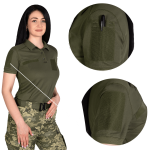 Поло женское тактическое Pani Army ID LT Camotec. Олива 3