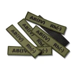 Шеврон (нашивка) группа крови AB(IV) Rh(-), 2.5 х 12.5 см. Олива 4 Шеврон (нашивка) группа крови AB(IV) Rh(-), 2.5 х 12.5 см. Олива 4