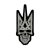 Патч (шеврон) «Трезубец Skull» R3ICH. Мягкий ПВХ пластик. Белый