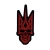 Патч (шеврон) «Трезубец Skull» R3ICH. Мягкий ПВХ пластик. Красный